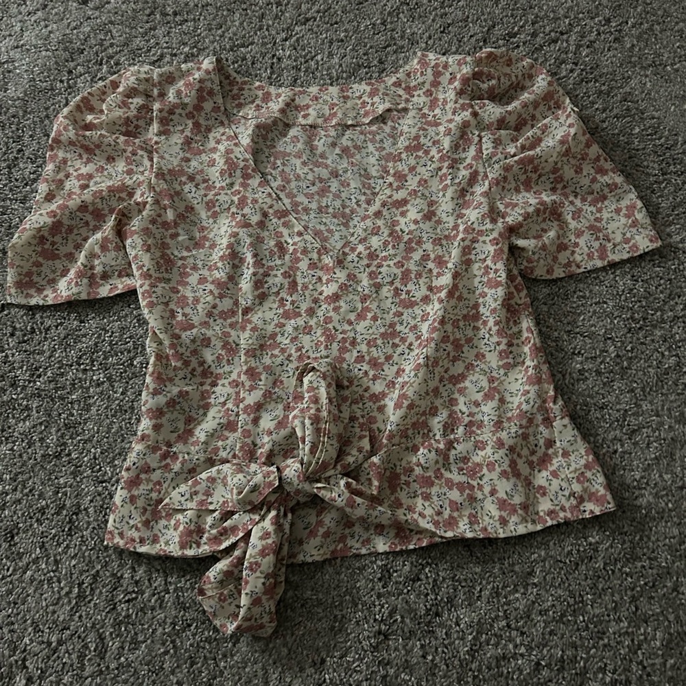 Floral Wrap Top - Pink
